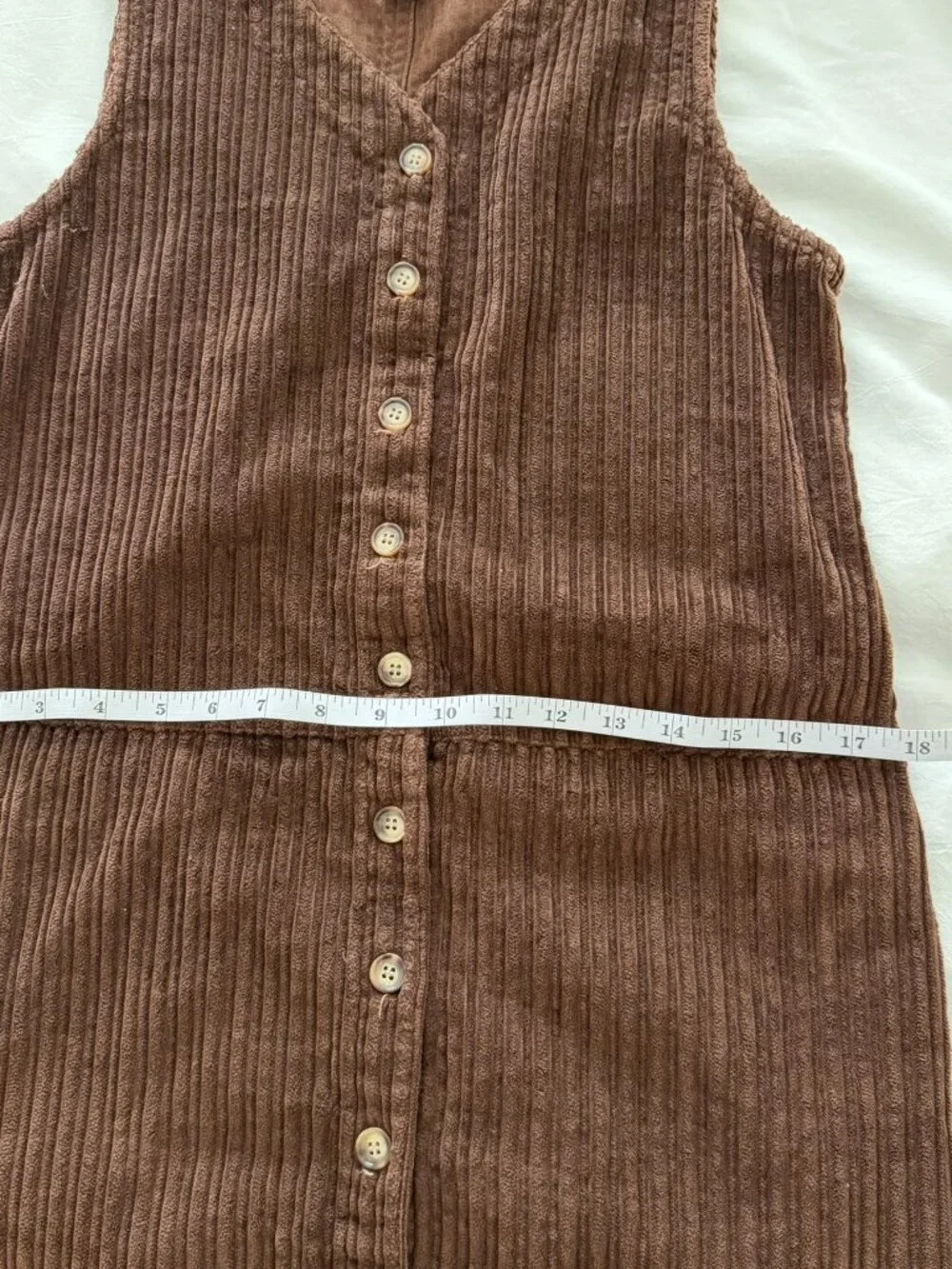 Graphite Essentials Girls Size 7 Brown Corduroy Button Front Dress